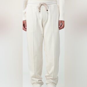 Brunello Cucinelli 100% authentic Off-White wool and cotton mix pants